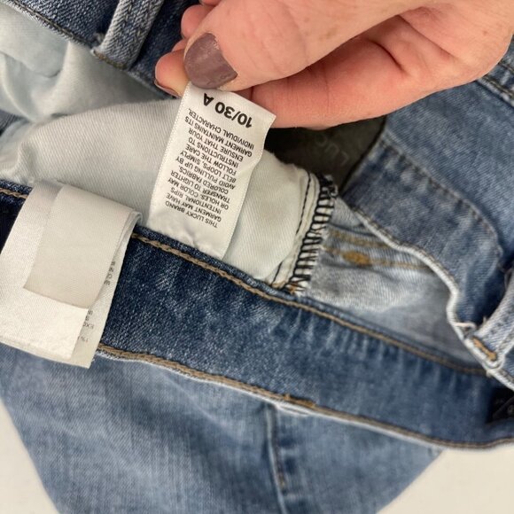 Lucky Brand Ankle High Rise Mom Drew Denim Distressed Blue Jeans Womens 10/30 - Picture 8 of 10